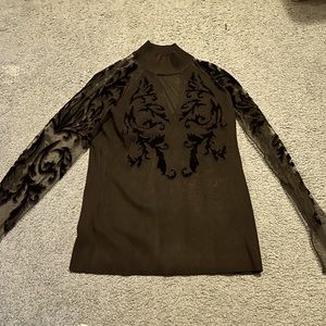 Women’s black mesh top